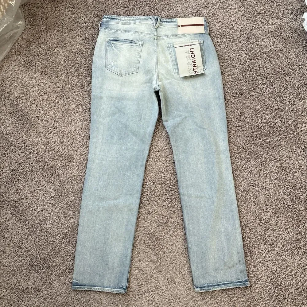 VAYDER Straight Jeans Mens 34 V0036535 0011 Five-Pocket Zip Fly Button Closure